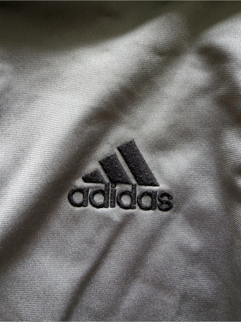 adidas Light Gray Track Jacket with Black Stripes